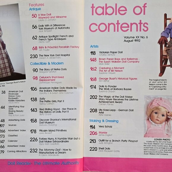 Doll Reader Magazine August 1992 Bill Nelson's Character Dolls - Picture 2 of 4